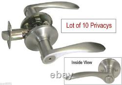 10 Privacy bedroom bathroom Satin Nickel Lever Handle Door Locks brushed Nickel