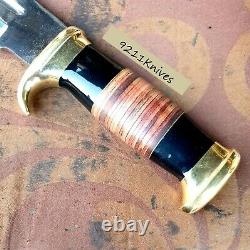 16 Dagger D2 Steel, Wood With Brass Guard Handle, Handmade, Free Leather Sheath