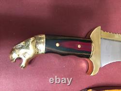 19 KHYBER Bowie Knife Solid Brass Guard And Jaguar Pommel With Laminated Handle