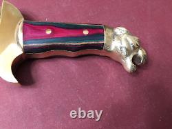 19 KHYBER Bowie Knife Solid Brass Guard And Jaguar Pommel With Laminated Handle