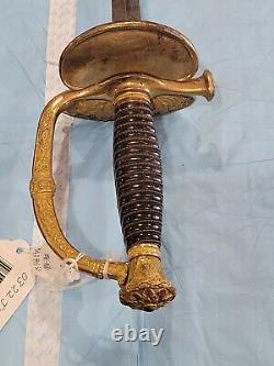 19th C Brass French Officer Epee Sword Grip Napoleon folding Hilt #1 37