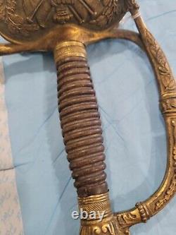 19th C Brass French Officer Epee Sword Grip Napoleon folding Hilt #2 37