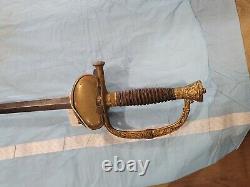 19th C Brass French Officer Epee Sword Grip Napoleon folding Hilt #2 37