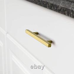2-10 Stainless Steel Gold Kitchen Square Cabinet Handles Drawer Pull Hardwares