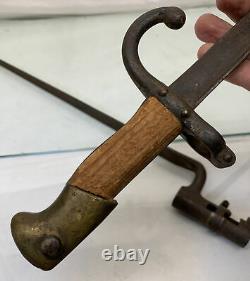 25 Antique Hand Forged Bayonet w Brass Wood handle & Bayonet Sword OLD