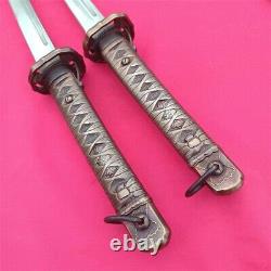 2PC Japanese NCO Sword Samurai Katana Steel Sheath Brass Handle Matching Number