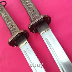2PC Japanese NCO Sword Samurai Katana Steel Sheath Brass Handle Matching Number