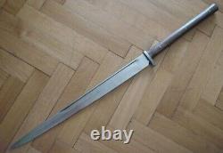 32-in handmade hand forged high carbon Seax sword with leather sheath