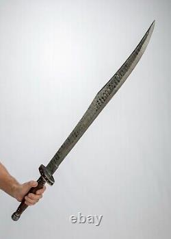 36.5 Handmade Damascus Scimitar Shamshir Curved Sword. Solid, Sharp