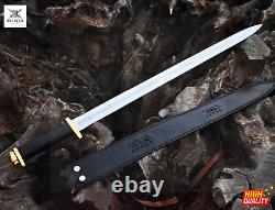36 Inches Custom Handmade D2 Steel Hunting Sword Micarta Handle Black Sheath