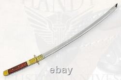 38 Custom Handmade D2 Tool Steel Blade Samurai Sword Wood & Brass Handle+sheath