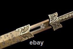 41Hollow Sword Sharp 1095High Carbon Steel Chinese WuShu Dao Jian Metal Handle