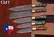 5 Hand Forged Damascus Steel Chef Kitchen Knife Set With Risen Handle Ah 1341