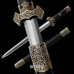 65cm Exquisite Openwork Tang Sword Folded Steel Blade Full Tang Battle Ready