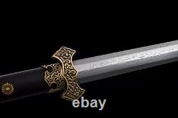 65cm Exquisite Openwork Tang Sword Folded Steel Blade Full Tang Battle Ready