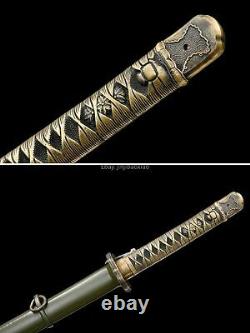 98 Type Military Sword Japan Samurai Katana Brass Handle Sharp 1095 Carbon Steel