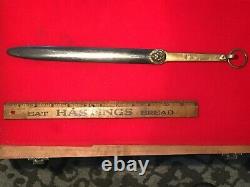 ANTIQUE 1800s BRASS HANDLE WITH LION HEAD KNIFE SHARPENER by VONDERSCHMIDT