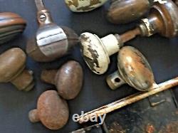 ANTIQUE DOOR KNOBS Mixed Lot 33+ METAL Brass Bronze Steel Handles