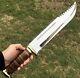 Ab Cutlery Custom Handmade Steel D2 Bowie Knife Handle Brass Clip And Leather