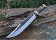Ab Cutlery Custom Handmade Steel D2 Bowie Knife Handle By Brass Clip And Leather