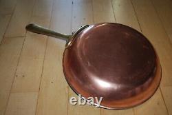 All Clad Cop-R-Chef 10.5 Copper Frying Pan Stainless Steel Brass Handle Vintage
