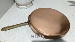 All Clad Cop R Chef 12 Round Copper/Stainless Steel Crepes Pan Brass Handle EUC