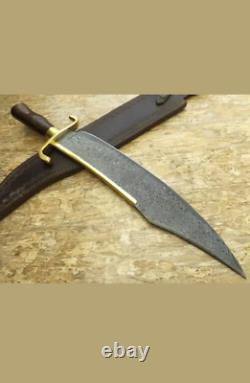 Amazing Custom Handmade New Damascus Steel Bowie Knife With Wooden Handle