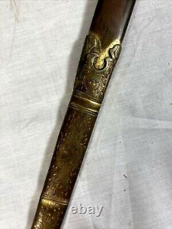 Antique 19th C. MASONIC KNIGHTS TEMPLAR SWORD Shark Skin Handle Brass Scabbard