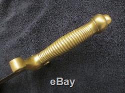 Antique 19th Century Artillery Short Sword Brass Handle Cutlass Sidearm