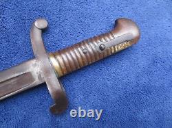 Antique 19th Century Original German Made Import Sword Bayonet Pdl Brass Handle
