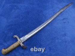 Antique 19th Century Original German S&k Made Import Sword Bayonet Brass Handle