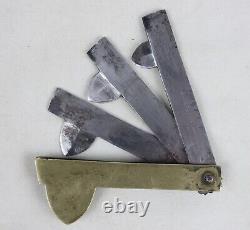 Antique Civil War Era G Gregory Fleam Blood Letting Tool Brass Handle 3-Blade