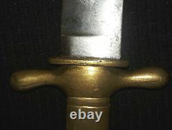 Antique DANISH M1848 HIRSCHFANGER SHORT SWORD stamped PDL brass handle