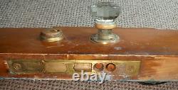 Antique Entry Mortise Lock Brass Handle with Thumb Latch Keyed & Glass Doorknob