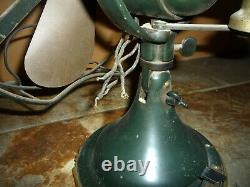 Antique GE Brass Blade handle Fan 16 Military Green vintage 3 speed for Repair