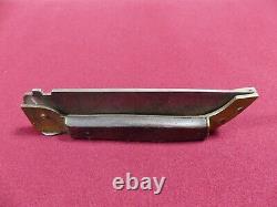 Antique Italy Lock Blade Folding Bowie Wood & Brass Handle