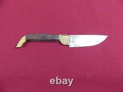 Antique Italy Lock Blade Folding Bowie Wood & Brass Handle