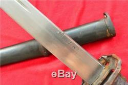 Antique Japanese Sword Samurai Katana Sharpen Steel With Sheath & Brass Handle