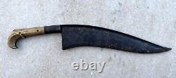 Antique Old Rare Hand Crafted Solid Iron Blade Brass Handle Indian Katar Knife