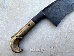 Antique Old Rare Hand Crafted Solid Iron Blade Brass Handle Indian Katar Knife