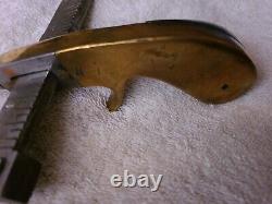 Antique PISTOL GRIP Leather STRAP CUTTER-Brass, Walnut, Steel- Unknown Maker