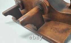 Antique PlowithPlough Plane, Wood Handle & Screw Arms, Brass Fittings, Steel Skate