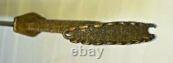 Antique Silat Asian Sword with Brass/Bronze Wire Grip & Wooden Scabbard 26.5