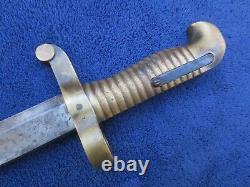 Antique Us Original M1862 Zouave Sword Bayonet Brass Handle