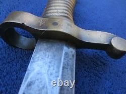Antique Us Original M1862 Zouave Sword Bayonet Brass Handle