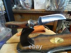 Anza Dk-402-dress Knife Curved Tooth Coffee Brass Handle Polished Blade Hi-caron