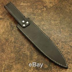 Arc Cutlery Rare D2 Tool Steel Silver Handle Hunting Dagger Bowie Knife -sheath