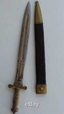 Artillery Short Sword Pre Civil War Leather & Brass Scabbard 1841WS Brass Handle