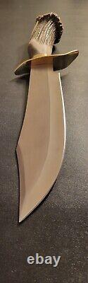 Badass Blades 17.0 Handmade D2 Steel Bowie Knife Stag Crown Handle- BA387