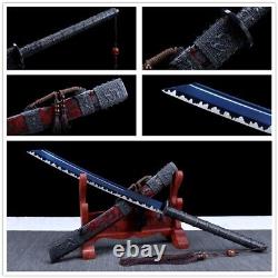 Battle Ready Broadsword Sword Sharp Blue High Manganese Steel Blade Long Handle